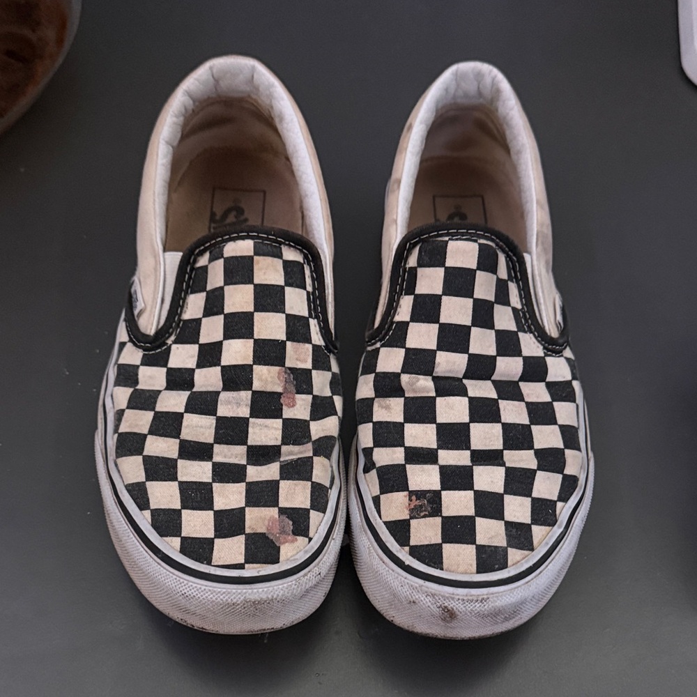 Vans Black and White Checkered Slip-On Shoes